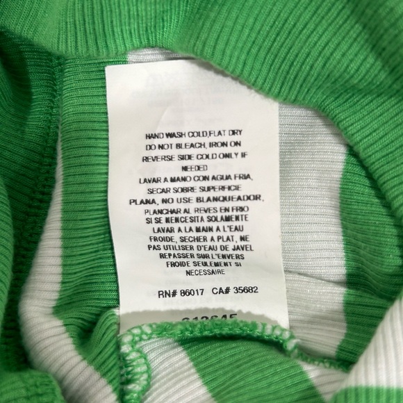 Bebe Green and White Studded Logo Rib Knit Top sz Medium - Picture 8 of 8